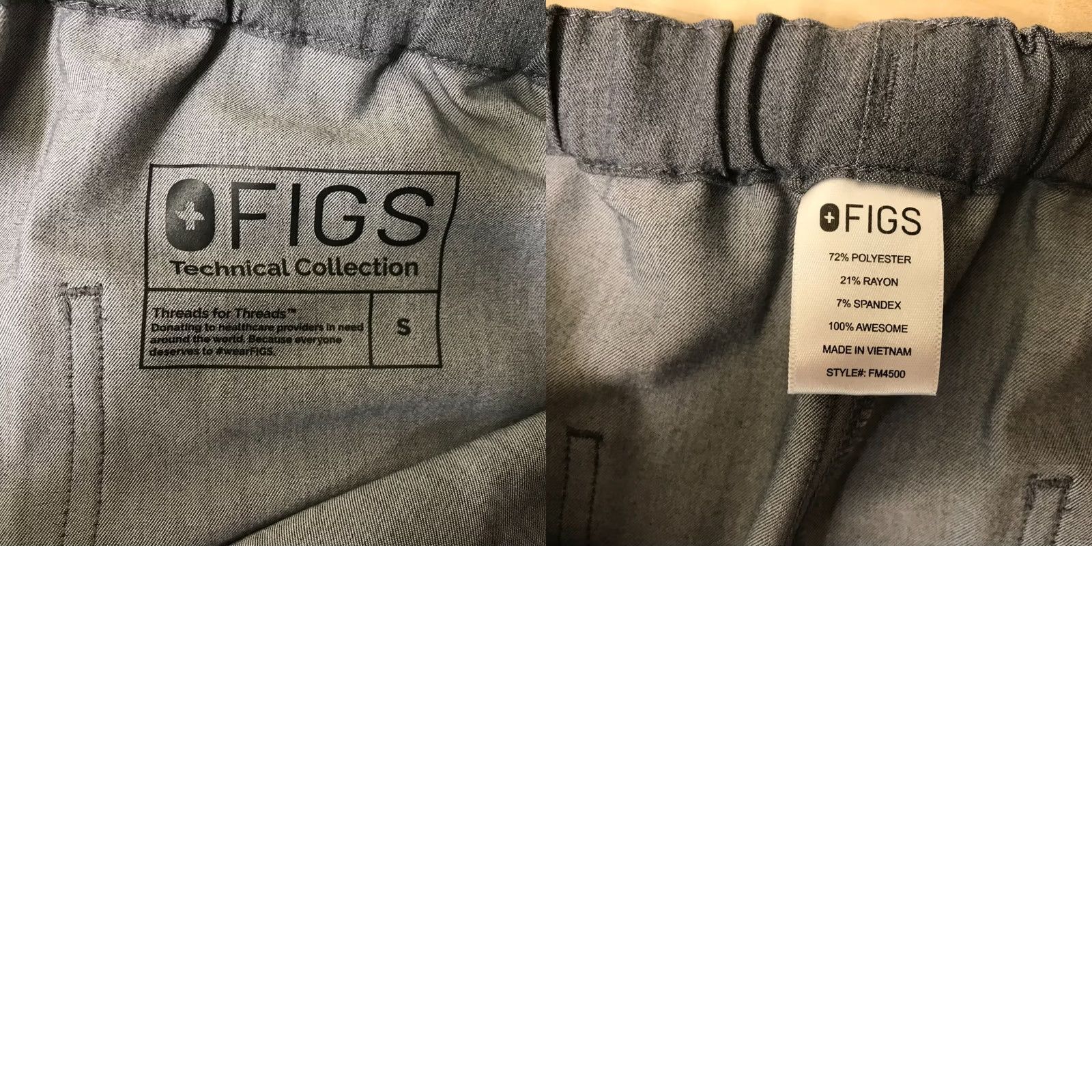 Vintage FIGS - MEN'S SMALL - GRAY POLYESTER BEND DRAWSTRING WAIST TECHNICAL SCRUB PANTS Size US 29 - 8 Thumbnail