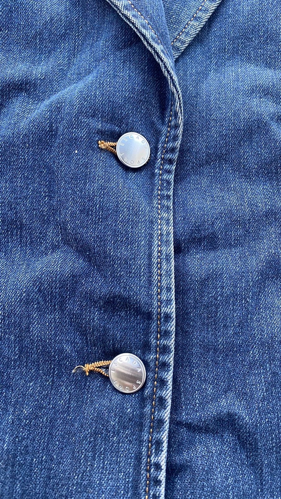 Hysteric Glamour × Japanese Brand × Le Grande Bleu (L.G.B.) Vintage Escada Sport Italy Punk Denim Coat Grunge Blazer Size XS / US 0-2 / IT 36-38 - 4 Thumbnail