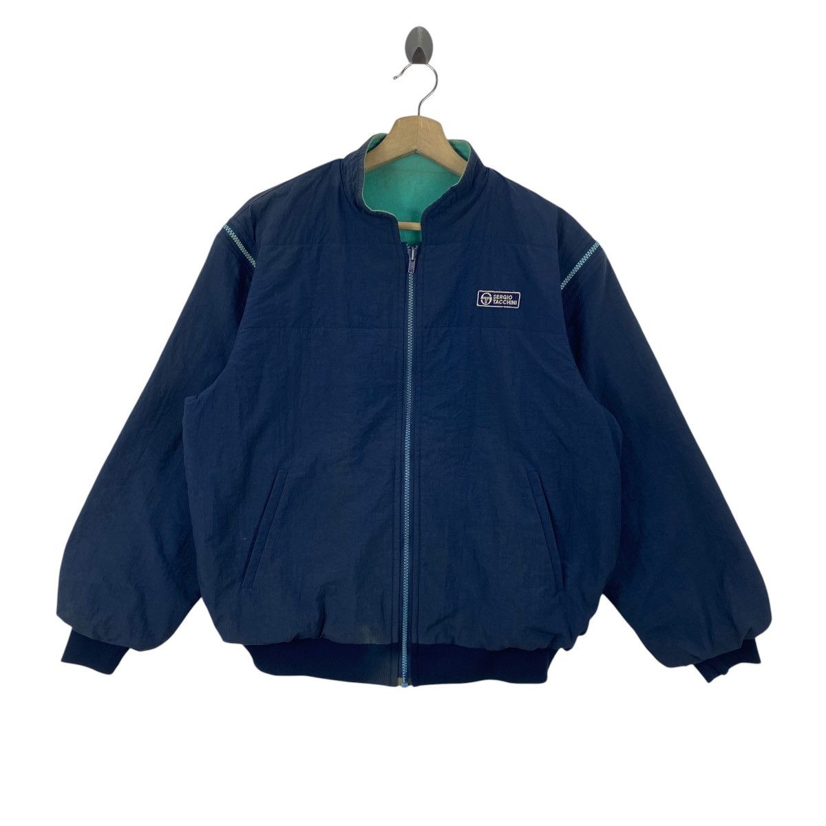 Sergio Tacchini Vintage SERGIO TACCHINI Reversible Bomber Jacket Full Zip Size US XL / EU 56 / 4 - 4 Thumbnail
