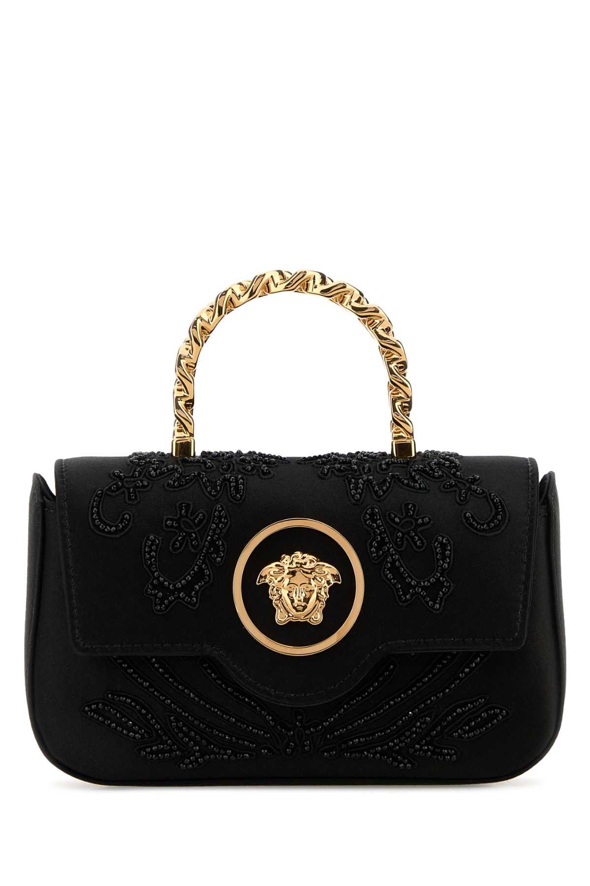 Versace Black Satin Handbag Size ONE SIZE - 1 Thumbnail