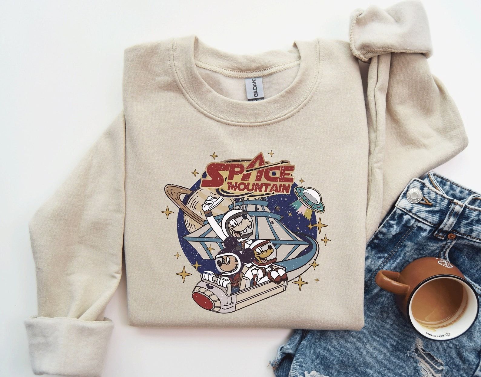 Designer × The Unbranded Brand Space Mountain Sweatshirt Size XL / US 12-14 / IT 48-50 - 1 Thumbnail