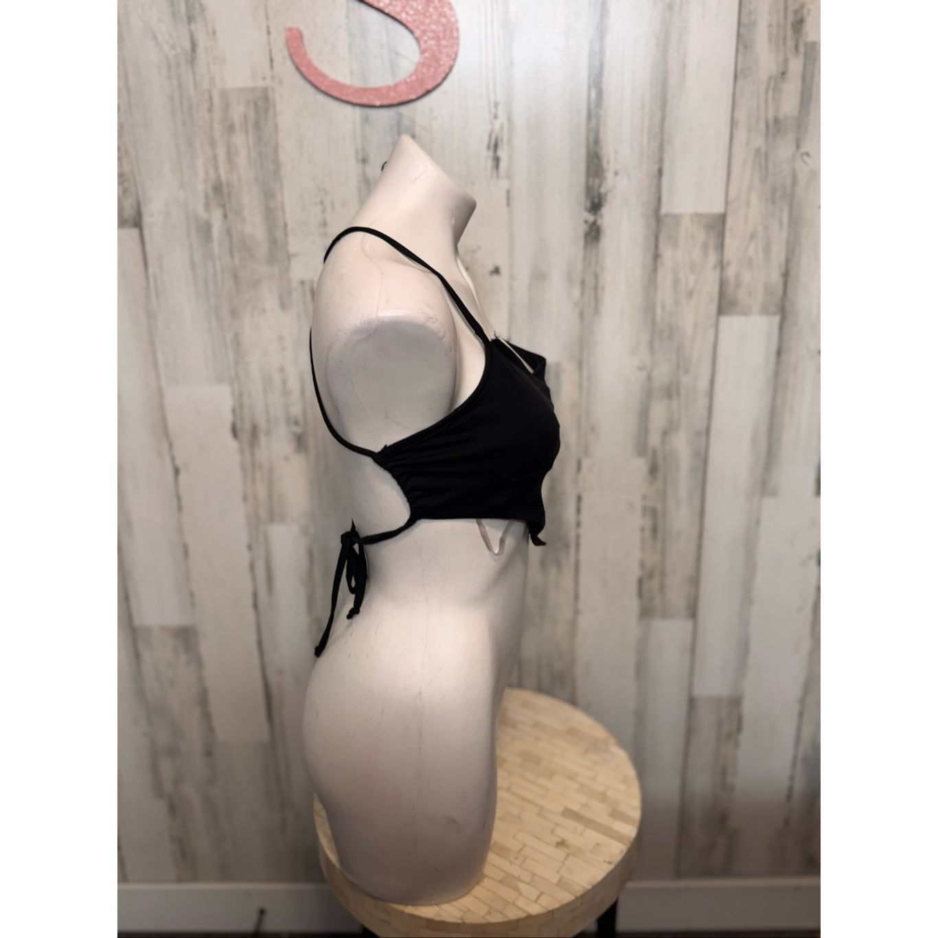 Other Blue Blush Black Handkerchief Crop Top Criss Cross Tie Back size Small Size S / US 4 / IT 40 - 3 Thumbnail