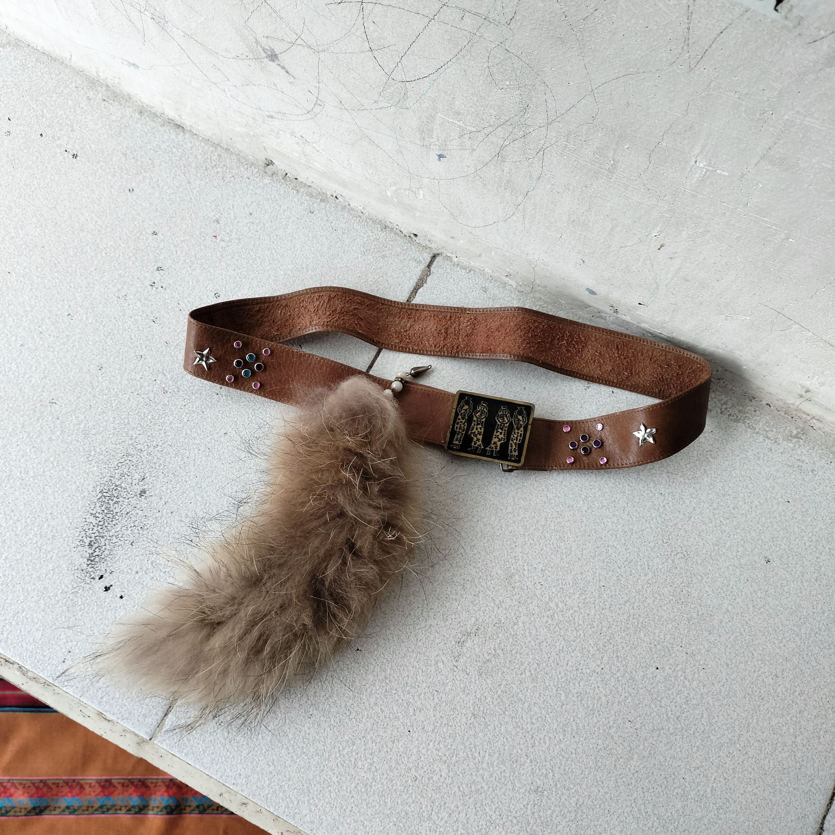 00s Fur Egypt rhinestone belt