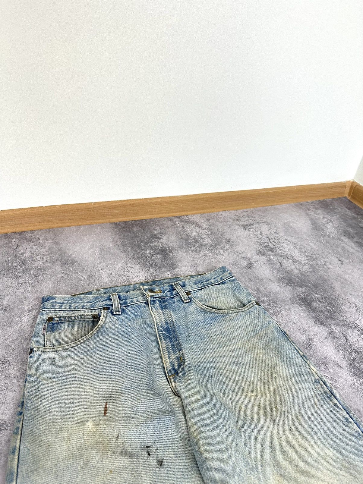 Carhartt Vintage 90s Carhartt Made In USA Light Blue Distressed Jeans Size US 32 / EU 48 - 13 Thumbnail