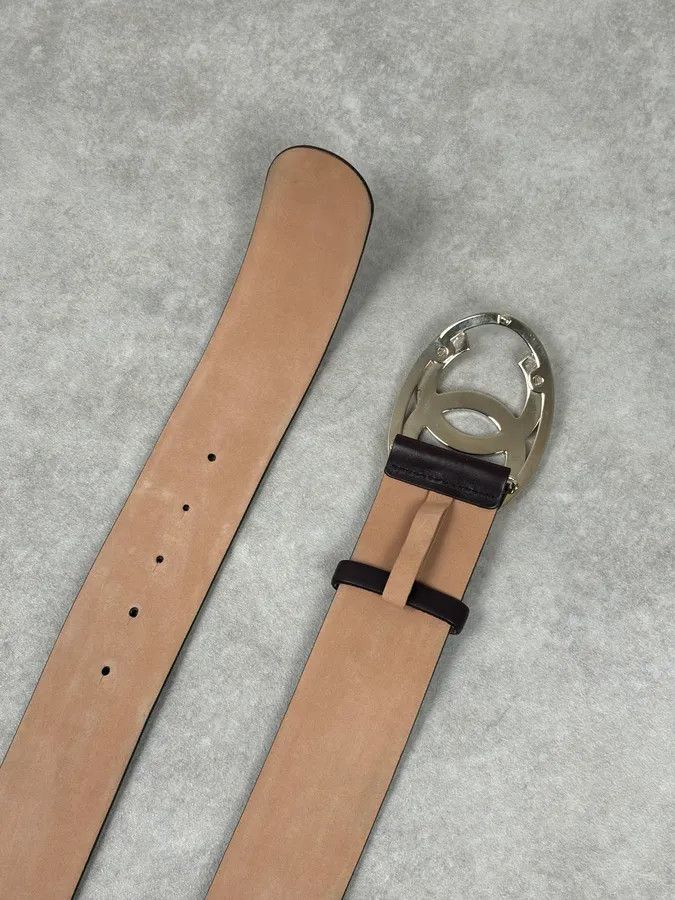 Chanel Chanel Brown Leather Gold-Tone Buckle Belt Size ONE SIZE - 6 Thumbnail