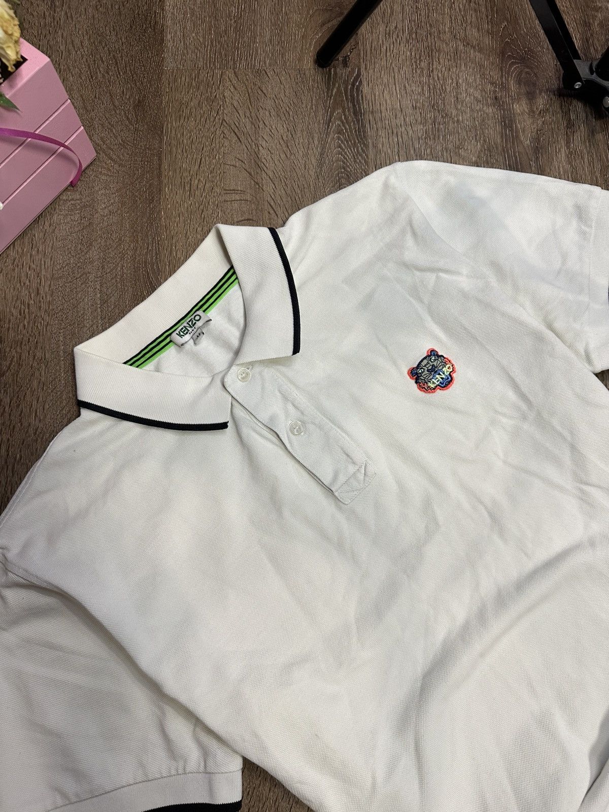 Kenzo Kenzo Paris Classic White Polo Small Logo Size US M / EU 48-50 / 2 - 2 Thumbnail