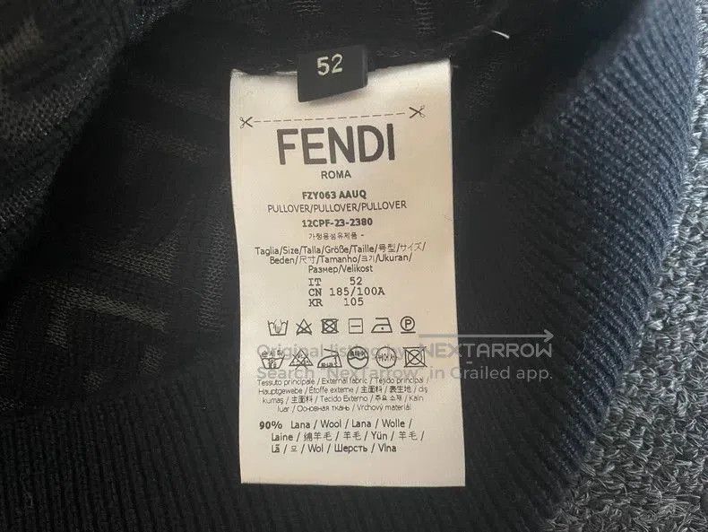 Fendi Fendi Wool Sweater with Double F Logo. Size US L / EU 52-54 / 3 - 7 Thumbnail