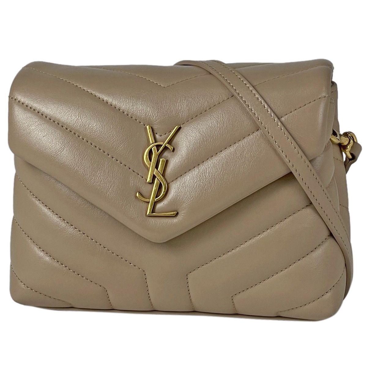 Saint Laurent Toy Bag Shoulder Bag Leather Beige