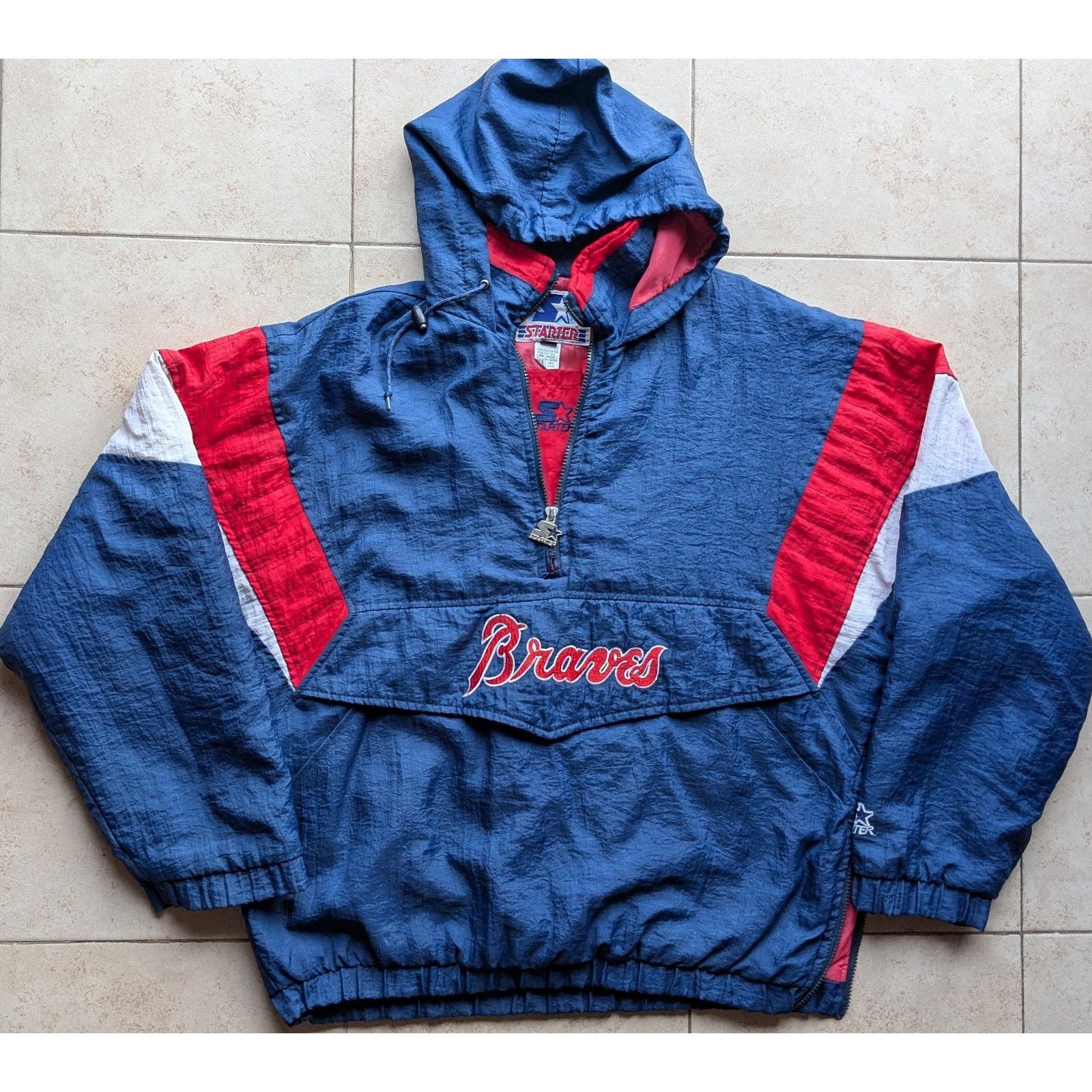 Starter Atlanta Braves 90s STARTER puffer 1/2 TOMAHAWK navy MLB vtg Size US M / EU 48-50 / 2 - 2 Thumbnail