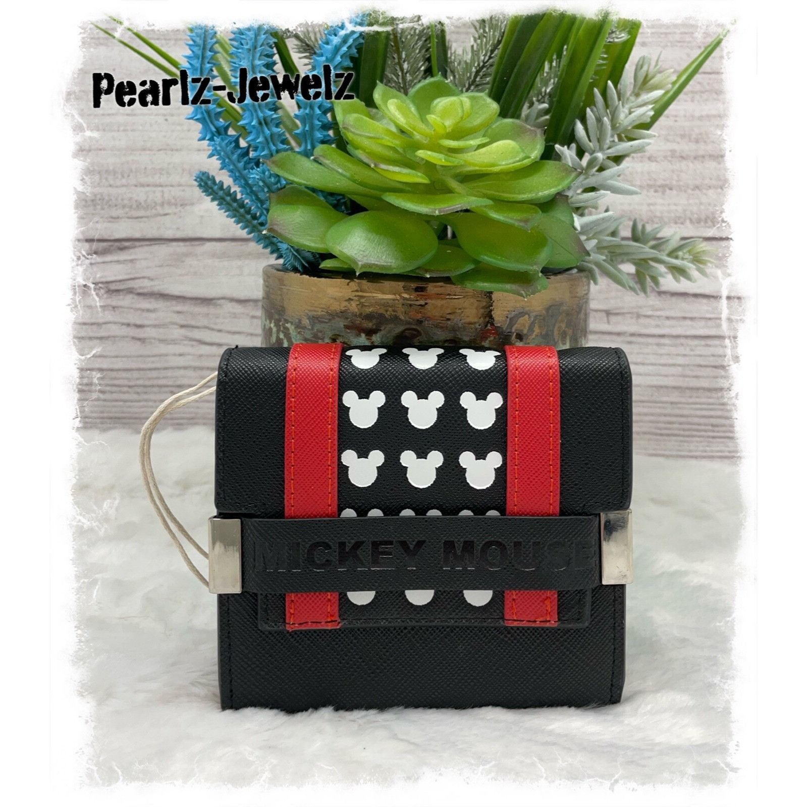 Disney Loungefly Disney Mickey Mouse Heads Icon Red Stripe Flap Min Size ONE SIZE - 1 Thumbnail