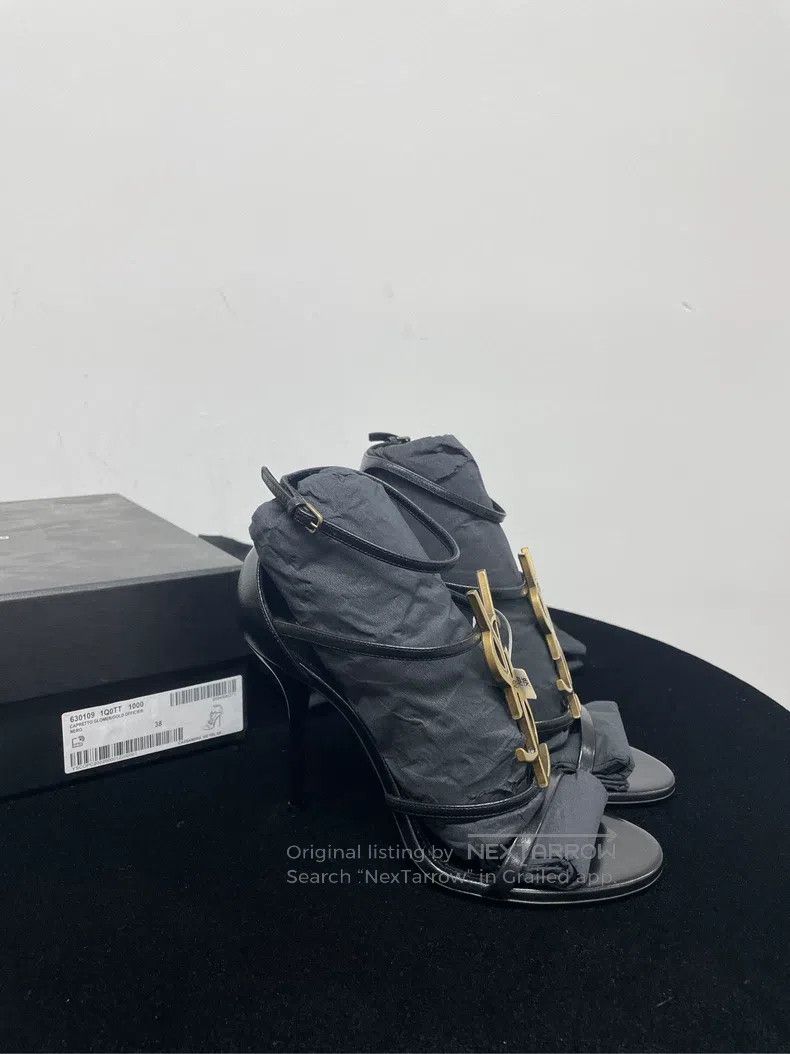 Saint Laurent Paris Saint Laurent Paris Black Patent Leather Metal i Size US 7.5 / IT 37.5 - 2 Thumbnail