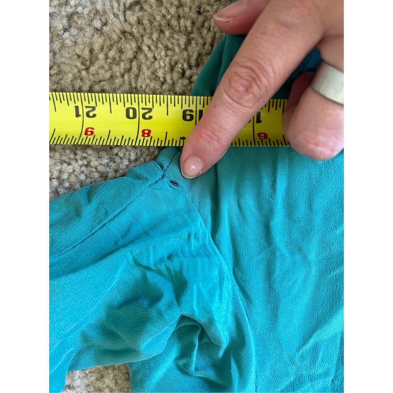 Loft Soft Surroundings Green Blue Teal Button Blouse, 100% Silk T Size S / US 4 / IT 40 - 11 Thumbnail
