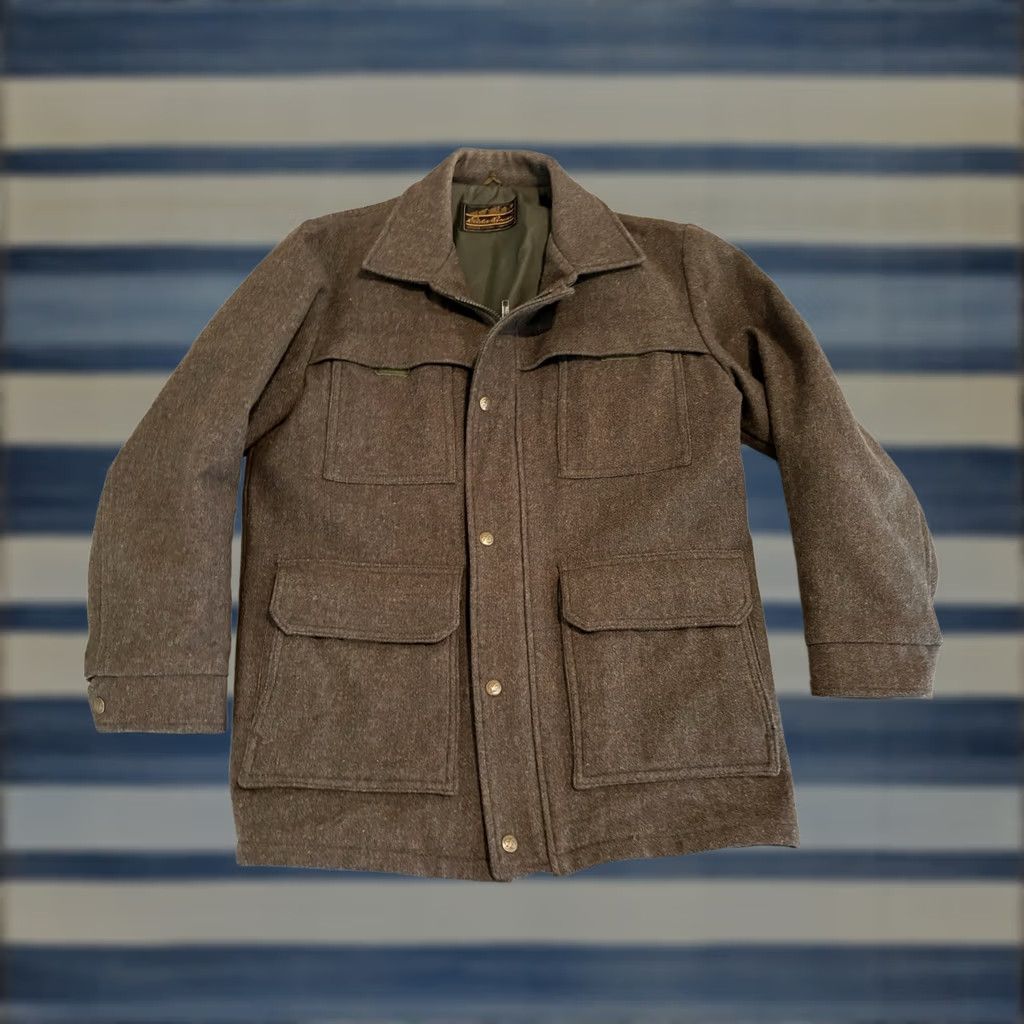 Eddie Bauer VINTAGE Eddie Bauer Wool Bomber Jacket Coat Green Full Zip Button Mens L Regular Size Size US L / EU 52-54 / 3 - 1 Thumbnail