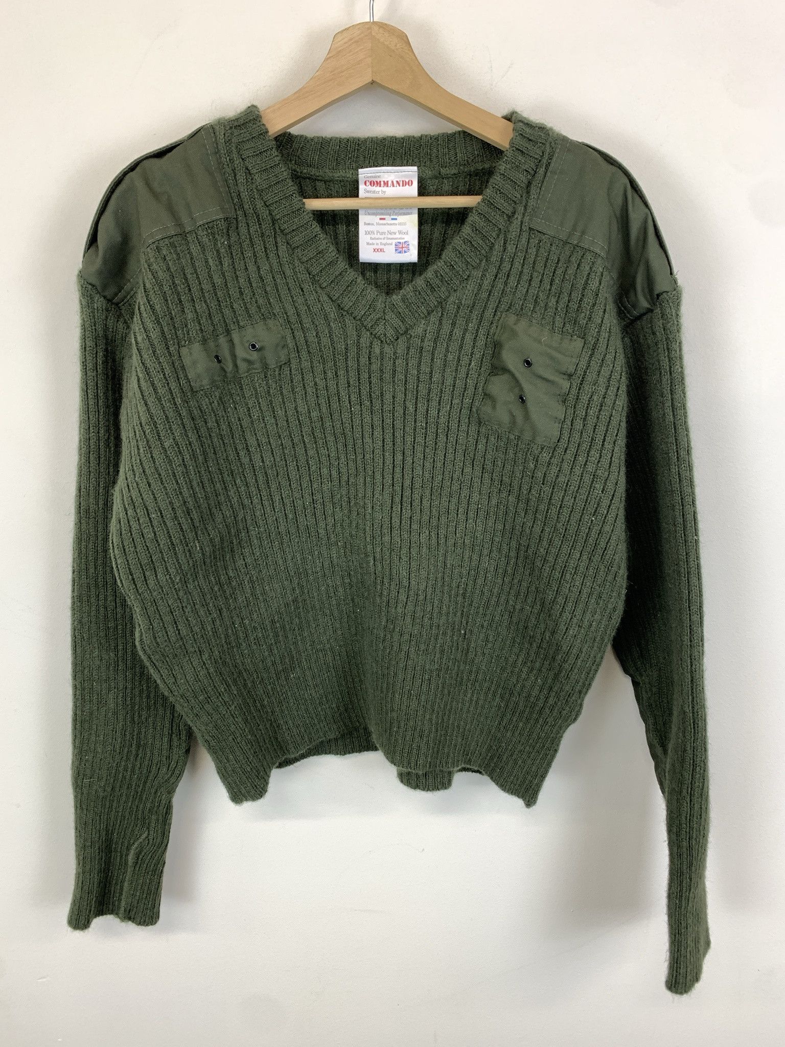 Other Vintage Military Wool Olive Ribbed Knit Sweater Size M (XXXL) Size US M / EU 48-50 / 2 - 1 Thumbnail
