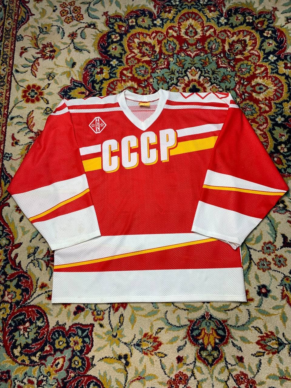 Cccp × NHL Match Worn Slava Bykov 1980s USSR Hockey Jersey Tackla Size US L / EU 52-54 / 3 - 1 Thumbnail