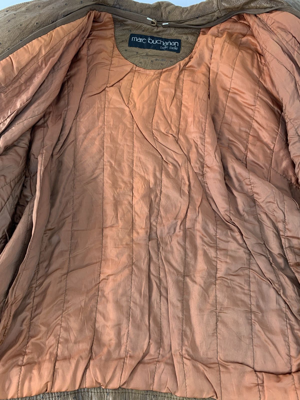 Marc Buchanan × Pelle Pelle RARE 90s Pelle Pelle Marc Buchanan Ostrich Leather Jacket Size US M / EU 48-50 / 2 - 11 Thumbnail