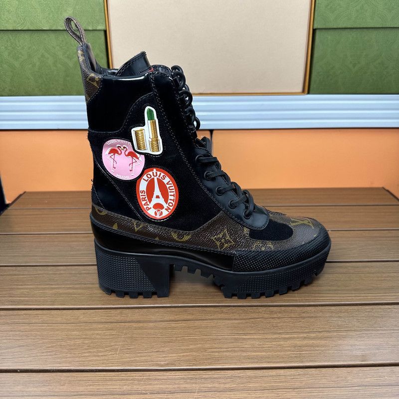 Louis Vuitton Louis Vuitton Stylish Comfortable Black Ankle Boots -2508 Size US 4 / IT 34 - 6 Thumbnail