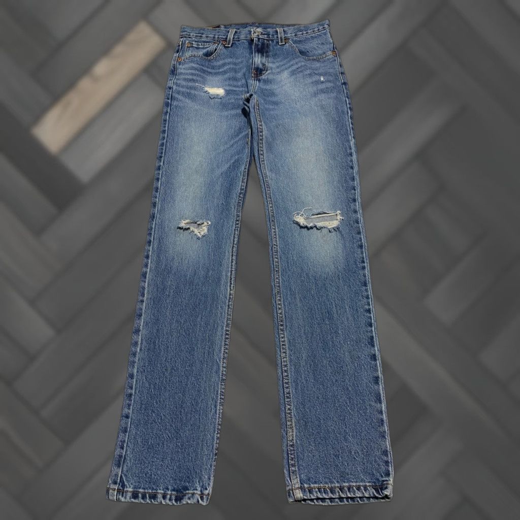 Levi's Levi's 511 Slim Fit Jeans Men 30 W30 L32 Distressed Ripped Knee Light Blue Denim Size US 30 / EU 46 - 1 Thumbnail