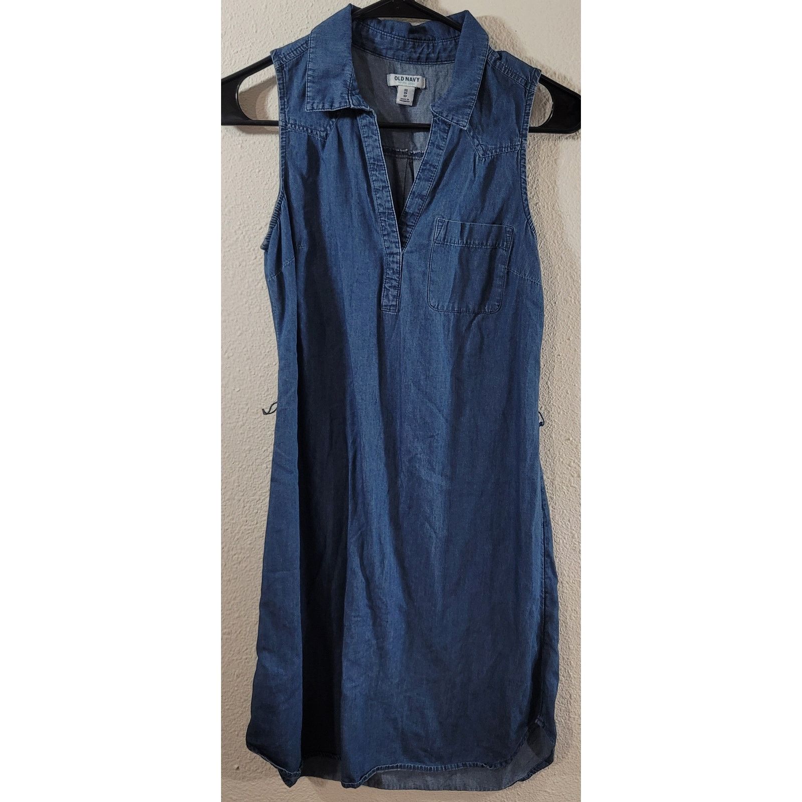 Old Navy Old Navy Denim Sleeveless Pointed Collar Mini Shirt Dress XS Size XS / US 0-2 / IT 36-38 - 7 Thumbnail