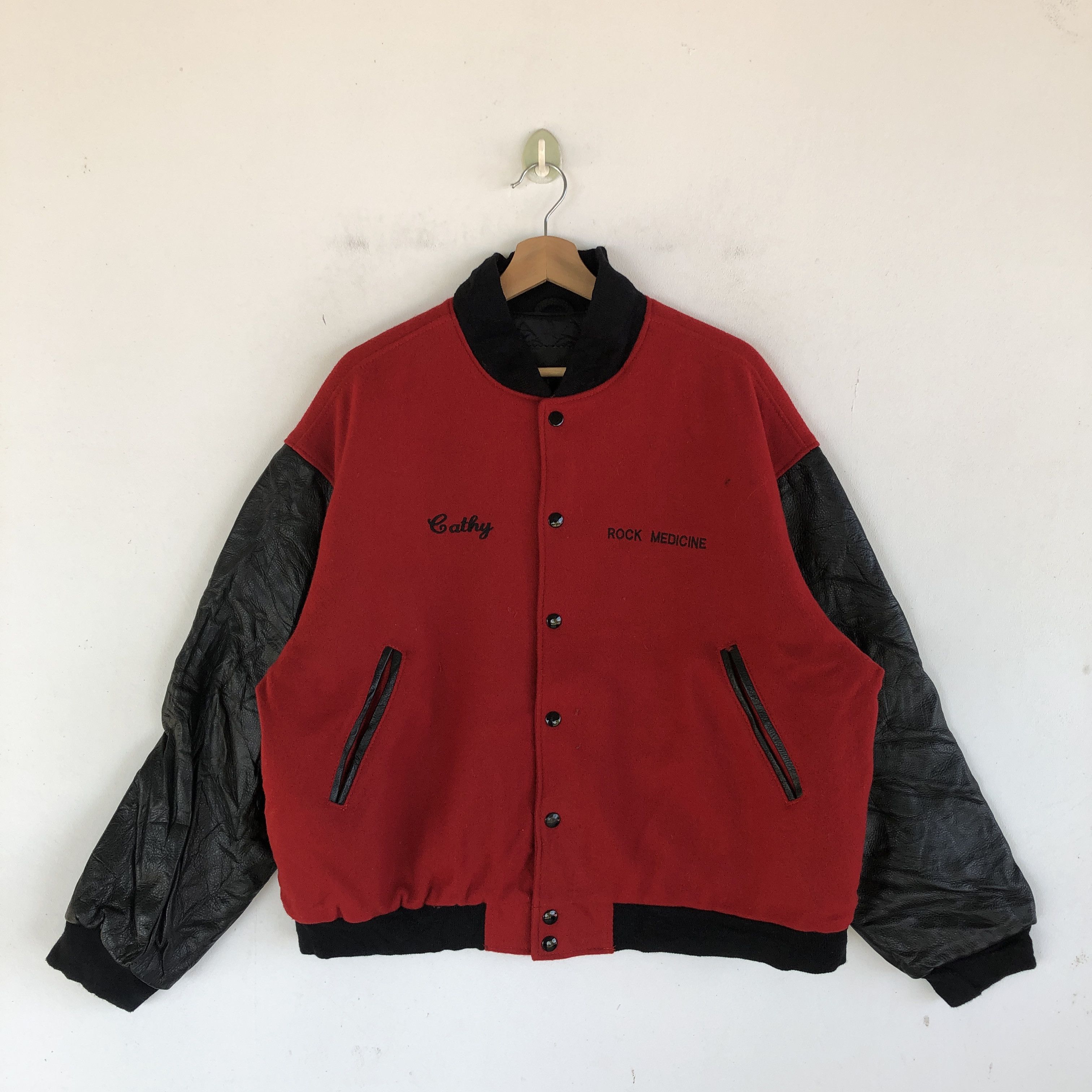 Other Haight Ashbury Varsity Letterman Leather Jacket Wool Jacket Size US XL / EU 56 / 4 - 2 Thumbnail