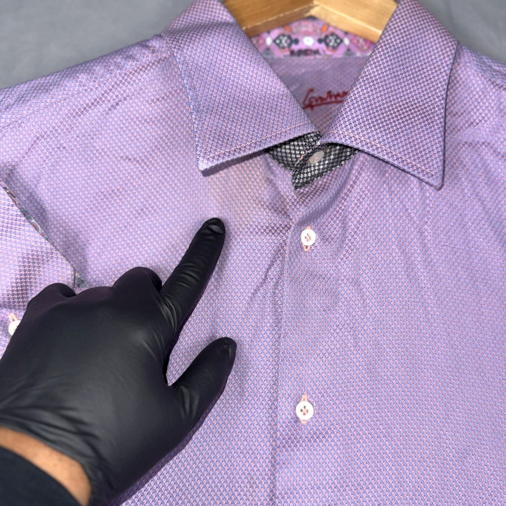 Robert Graham Robert Graham Shirt Mens XL Purple Geometric Long Sleeve Button Front Casual Size US XL / EU 56 / 4 - 5 Thumbnail