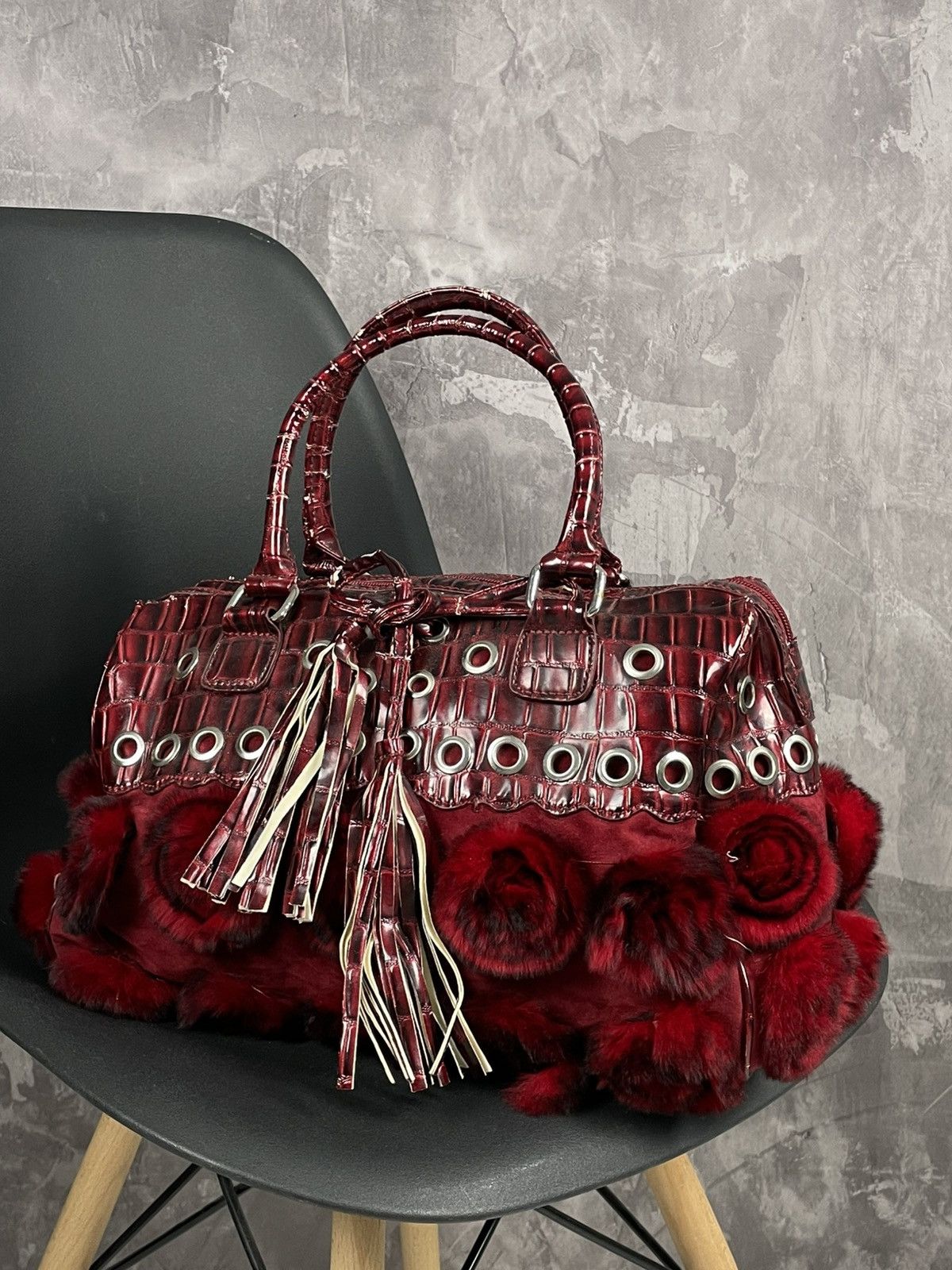 Avant Garde Balenciaga Style Fur Crazy Opium Y2K Bag
