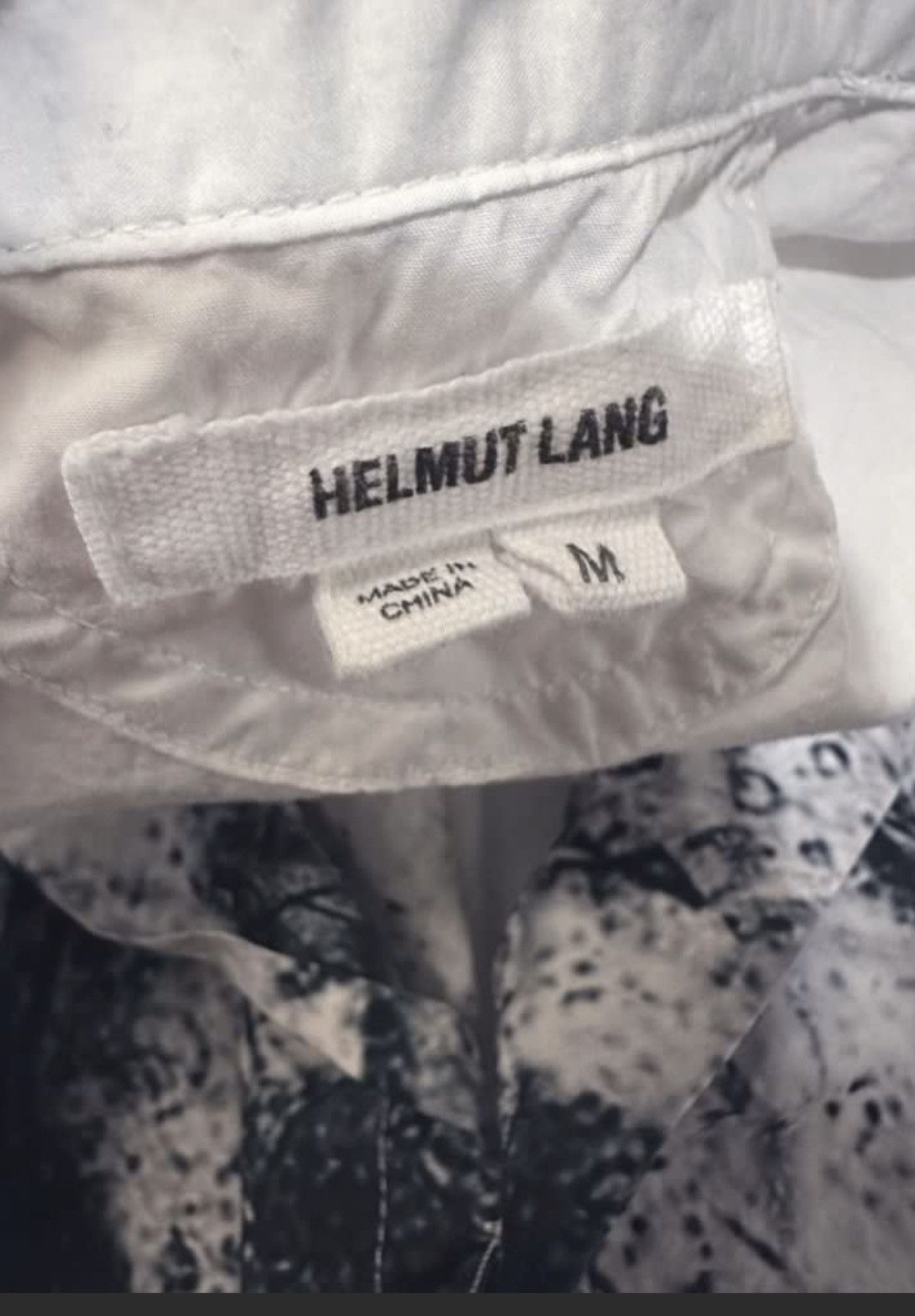 Helmut Lang Vintage Helmut Lang white shirt, with Raw printed pattern, Size US M / EU 48-50 / 2 - 2 Thumbnail