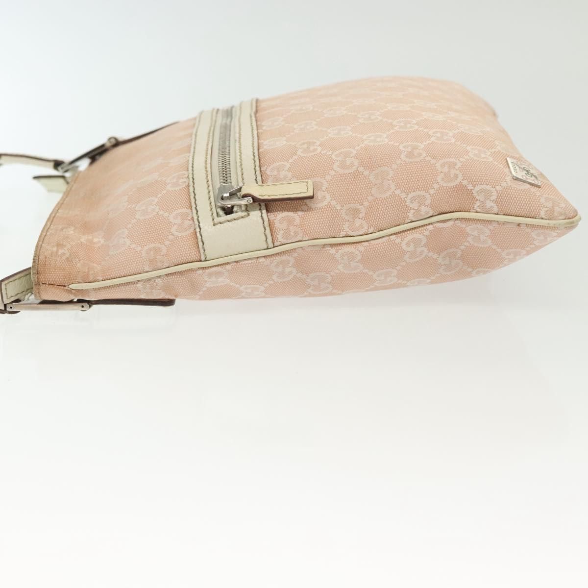 Gucci GUCCI GG Canvas Sherry Line Shoulder Bag Pink Silver Khaki Size ONE SIZE - 5 Thumbnail