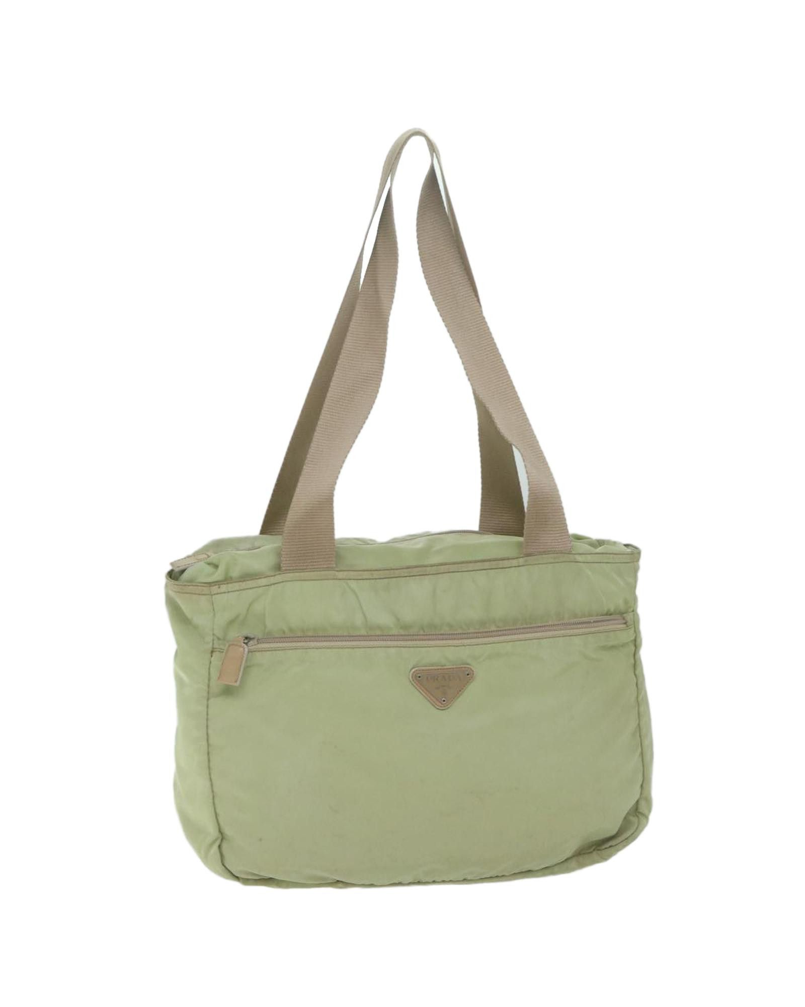 image of Prada Nylon Designer Handbag In Khaki Green, Women's