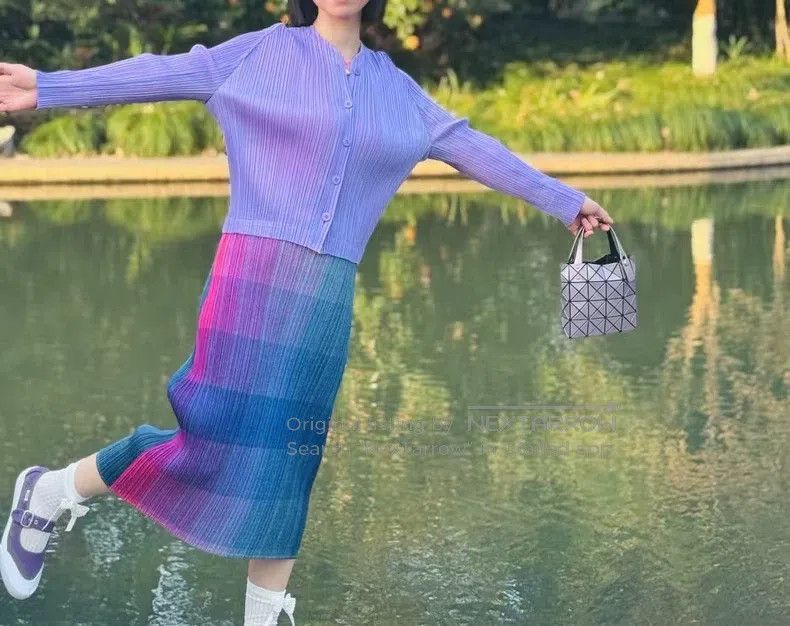 Issey Miyake Issey Miyake Purple Cardigan Size L / US 10 / IT 46 - 5 Thumbnail
