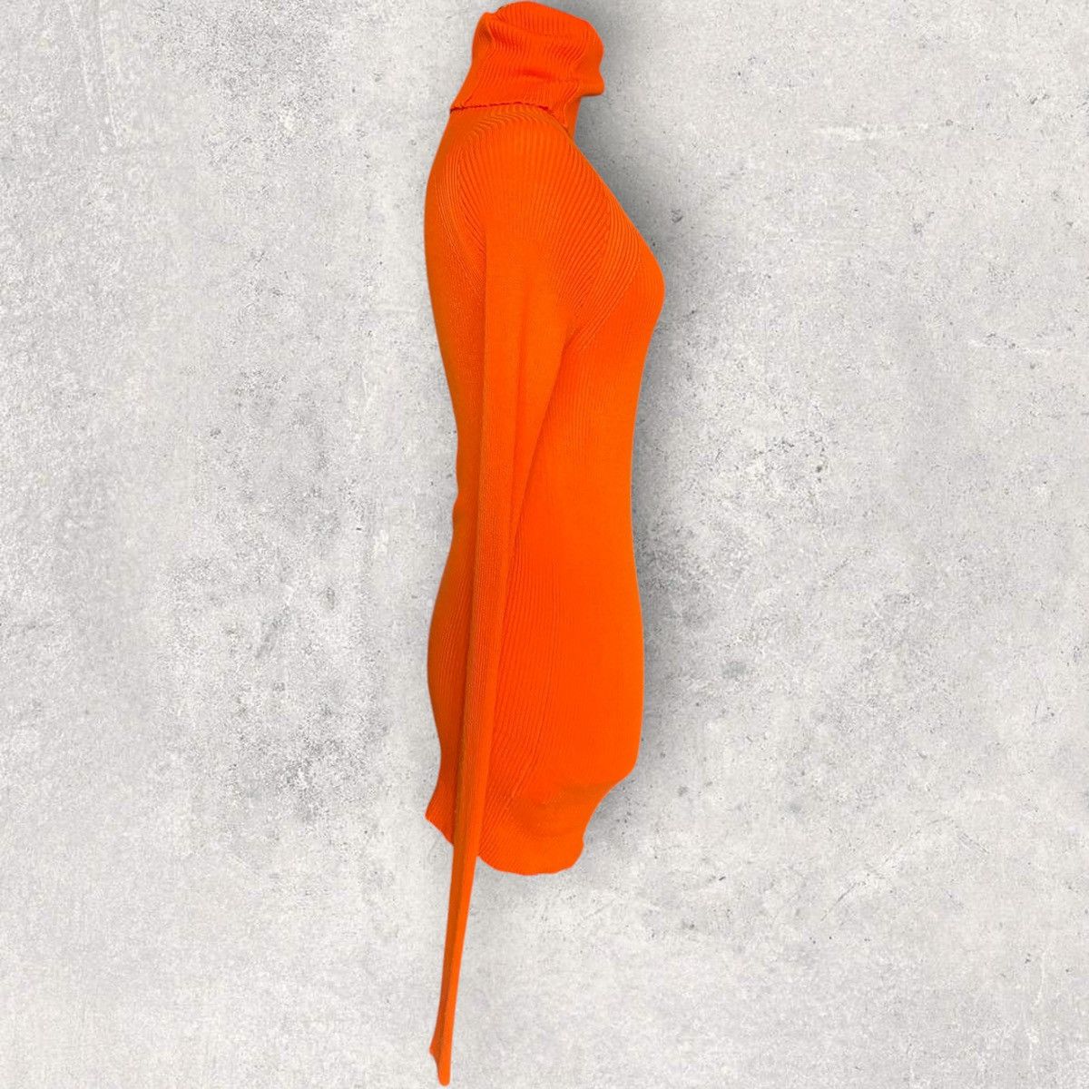Yohji Yamamoto Orange Micro Ribbed Tencel Turtleneck Sweashirt Size M / US 6-8 / IT 42-44 - 2 Thumbnail
