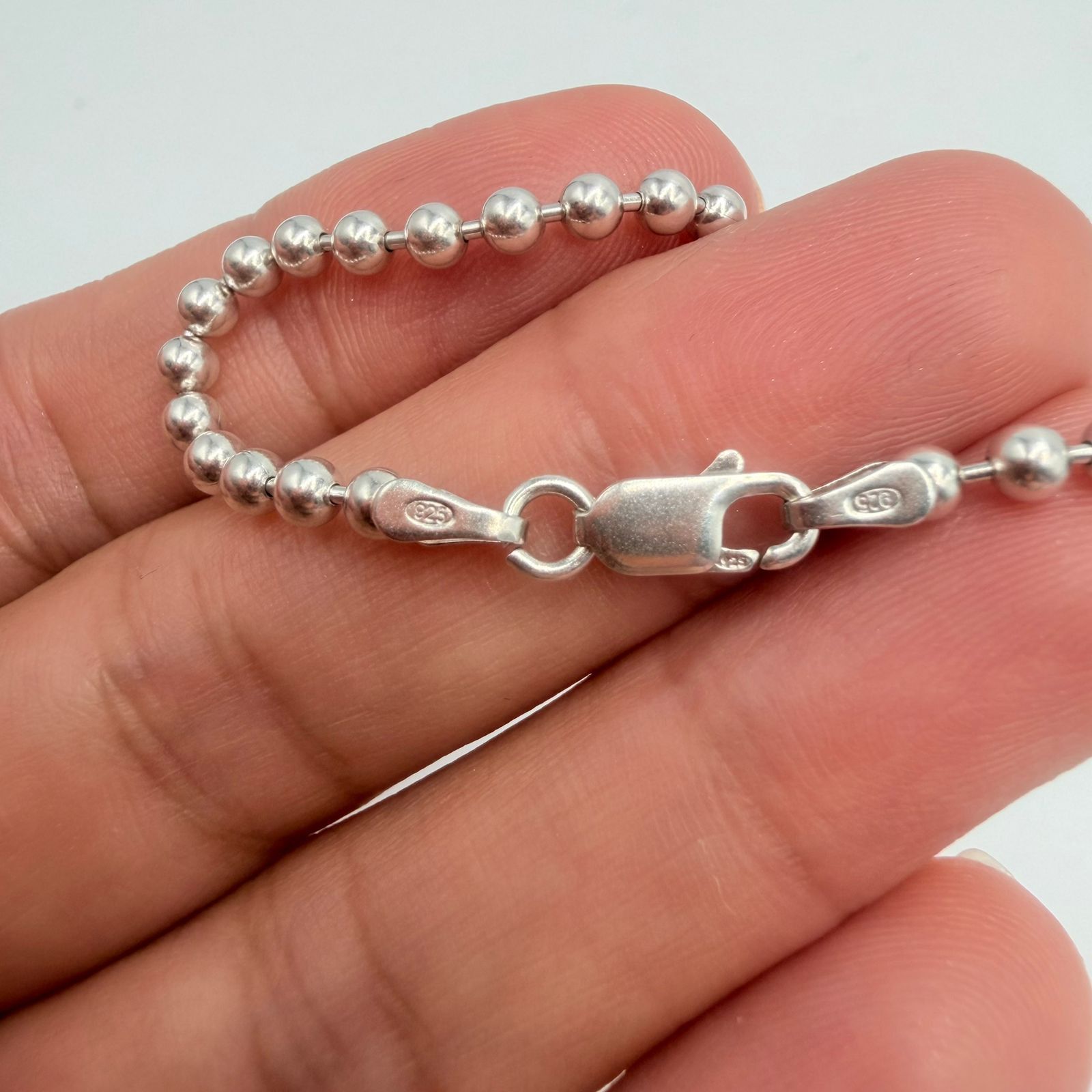 Sterling Silver Vintage 925 Sterling Silver Bead Chain Necklace Size ONE SIZE - 5 Thumbnail