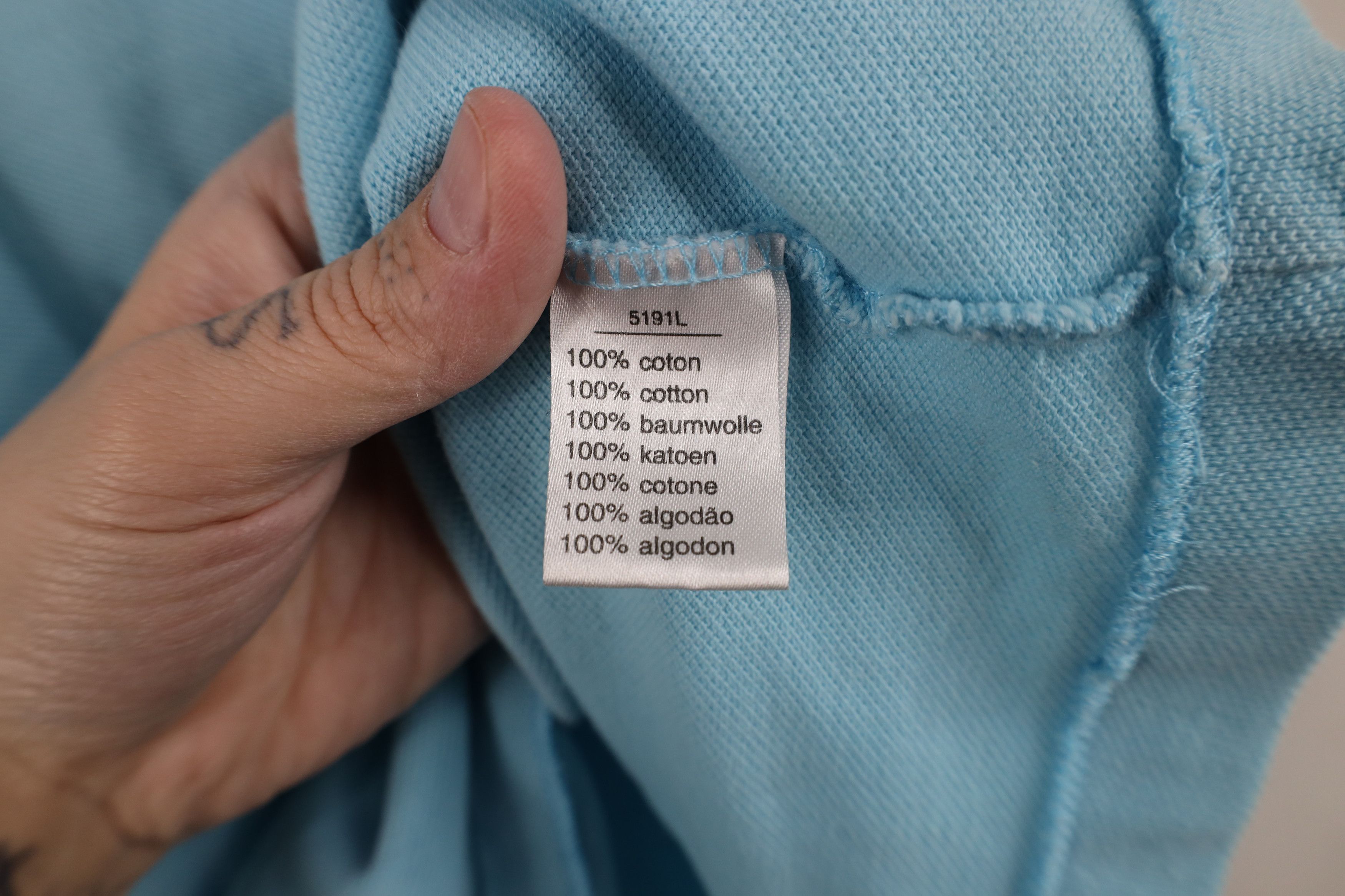 Lacoste Lacoste Distressed Croc Logo Collared Golf Polo Shirt Blue Size US L / EU 52-54 / 3 - 9 Thumbnail