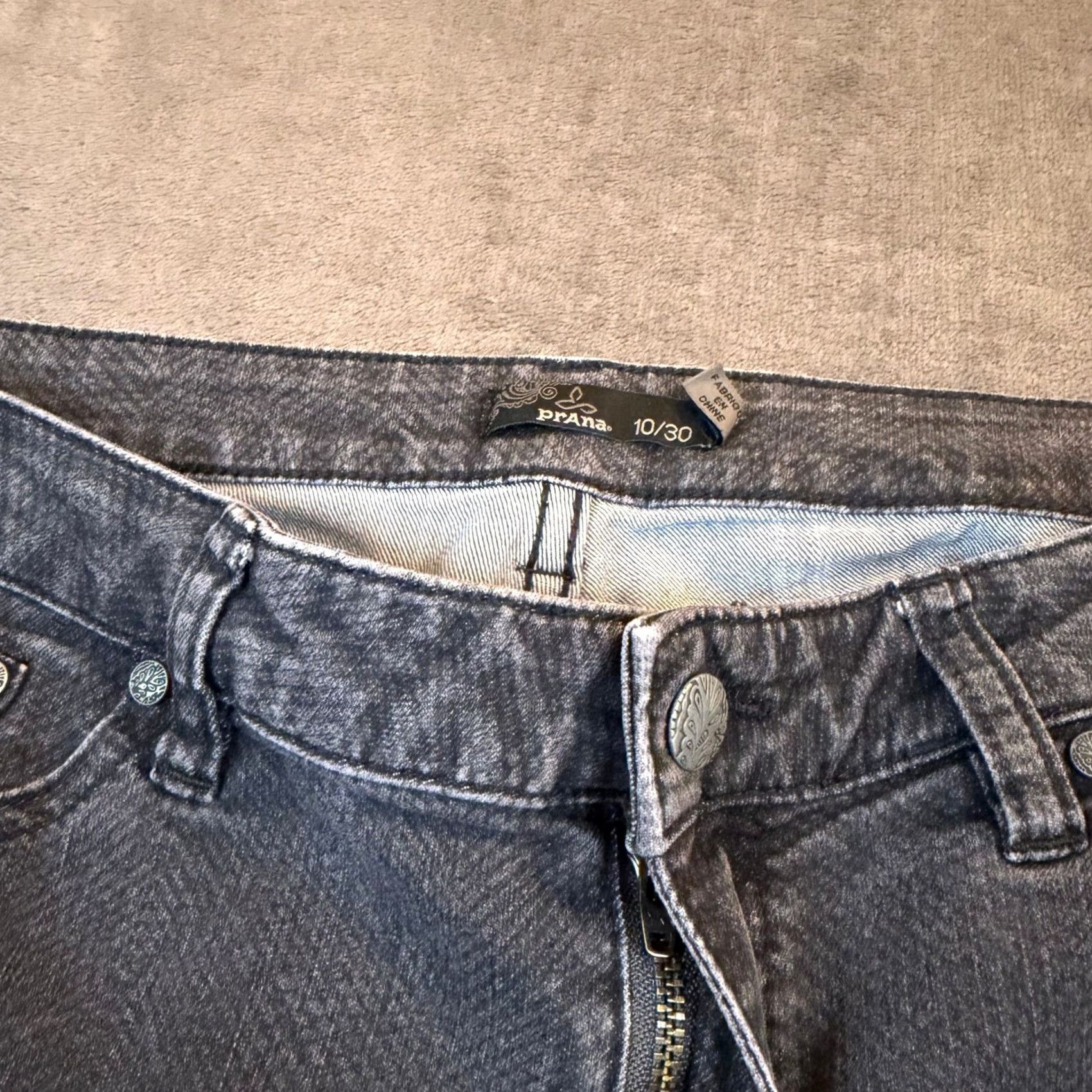 Prana prAna Kara Jeans Womens Size 10 Gray Stretch Organic Cotton Denim 5-Pocket Slim Skinny Moderate Rise GrAy Size 32" / US 10 / IT 46 - 5 Thumbnail