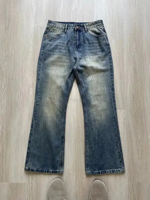 VIBE Vintage street washed and faded casual micro flare jeans Size US 34 / EU 50 - 6 Thumbnail