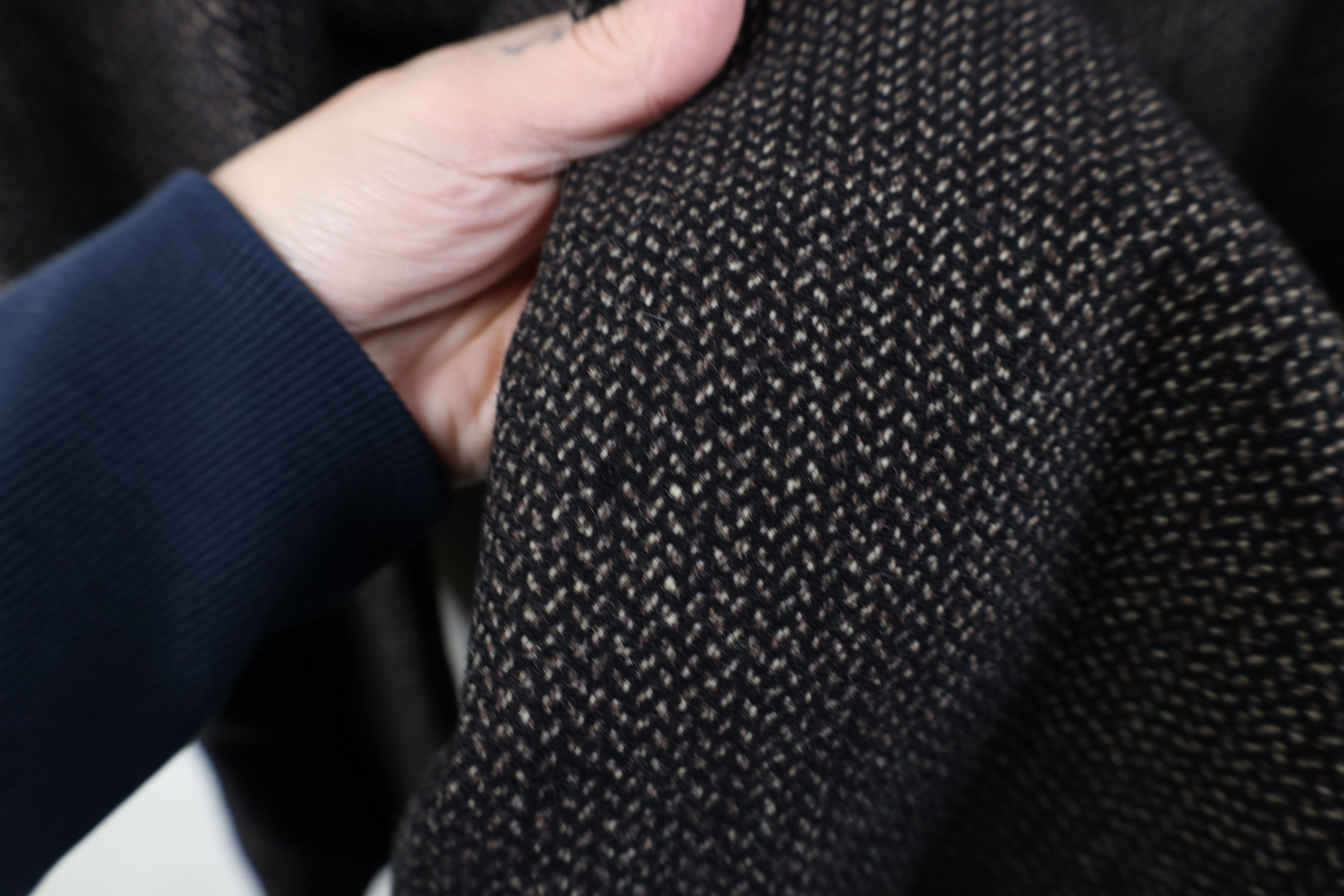 Vintage Vintage 50s Rockabilly Herringbone Bespoke Overcoat Jacket Size US XXL / EU 58 / 5 - 5 Thumbnail