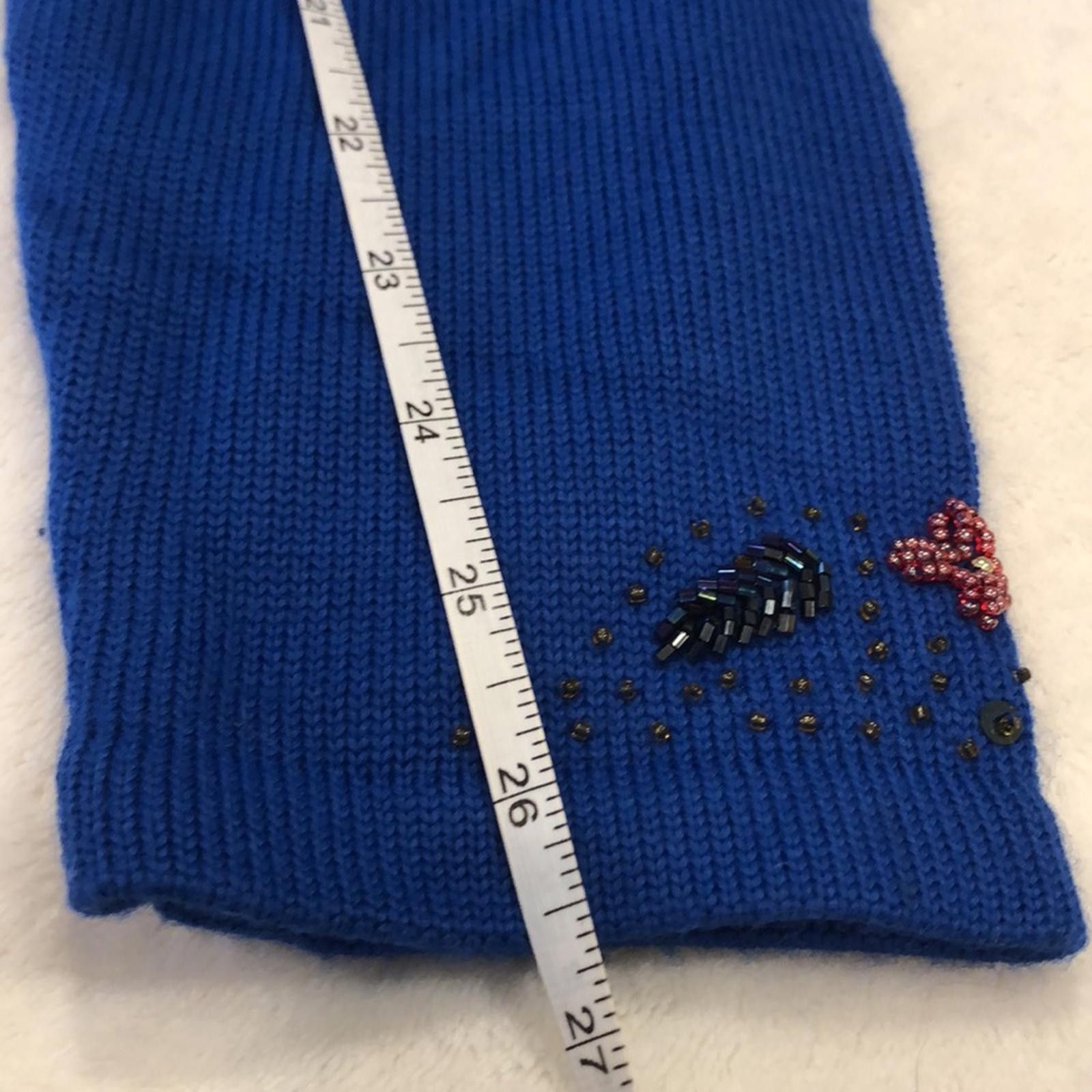 Harley Davidson Harvey vintage wool blend blue sweater sequined & beaded Med Size M / US 6-8 / IT 42-44 - 7 Thumbnail