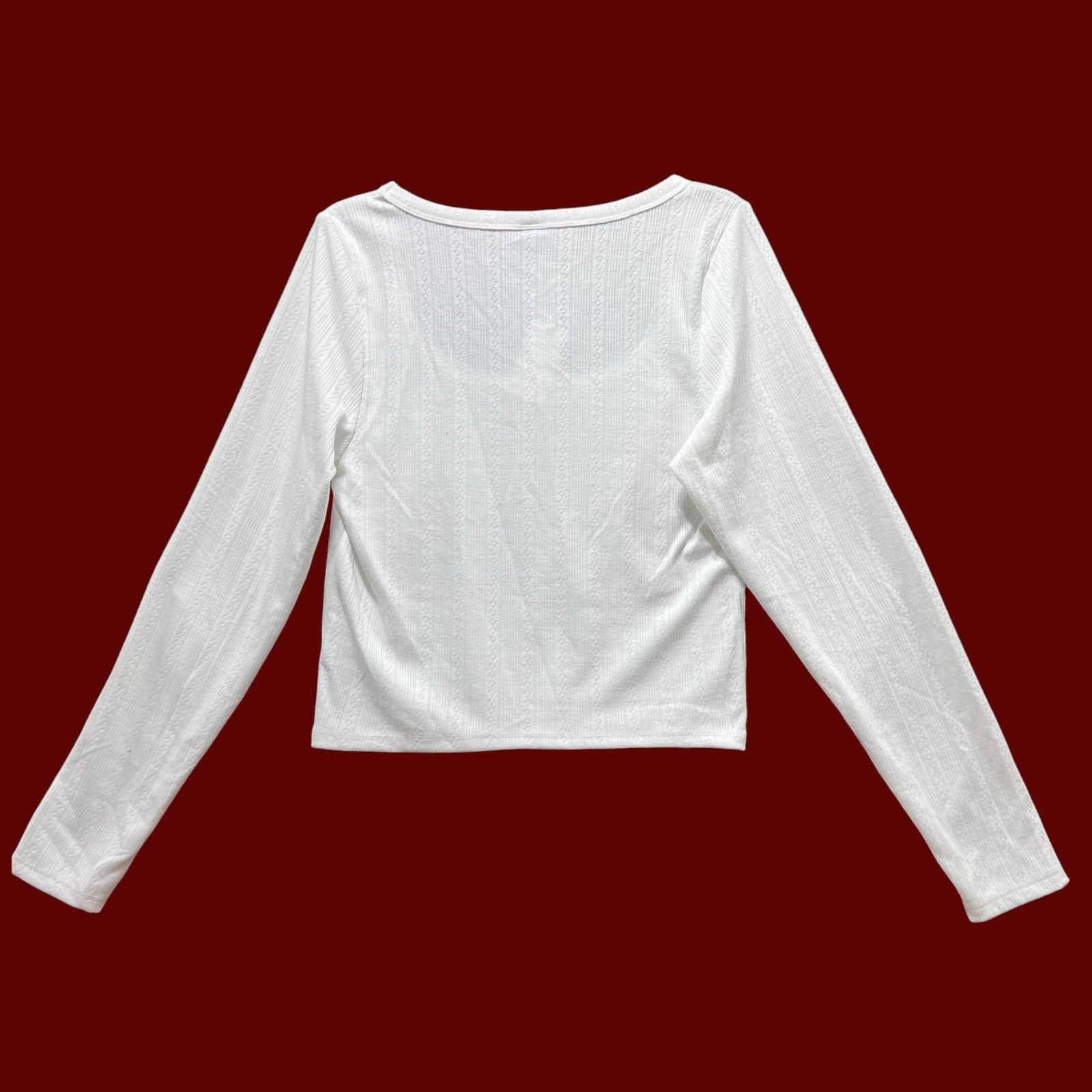 Other Wild Fable - Women's Long Sleeve Pointelle T-Shirt - White - Size XXL / US 16-18 / IT 52-54 - 2 Thumbnail