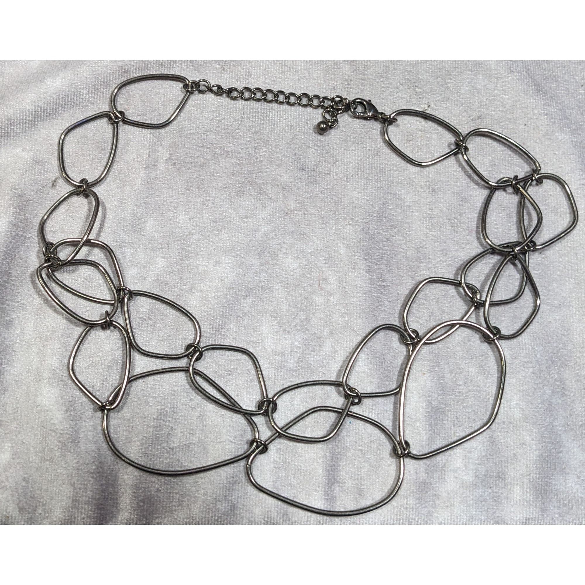 Other Abstract Open Link Gunmetal Tone Necklace Size ONE SIZE - 4 Thumbnail