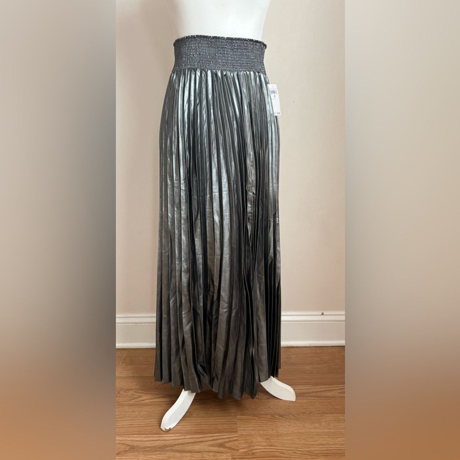 House of Harlow House Of Harlow 1960 Gunmetal Pleated Maxi Skirt Size 27" / US 4 / IT 40 - 1 Thumbnail