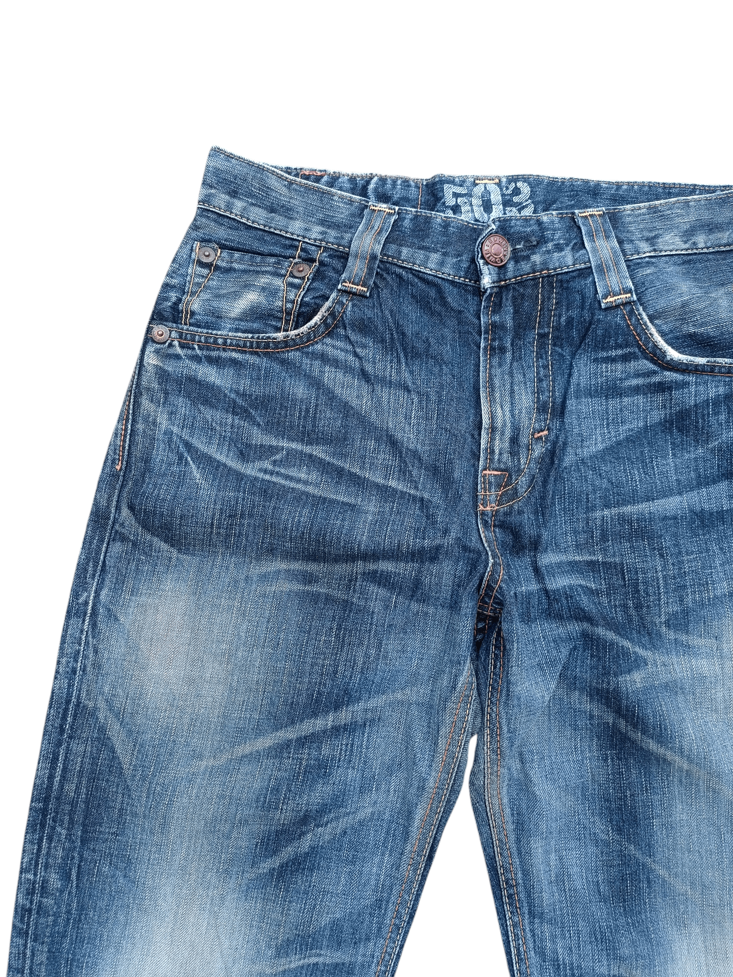 Edwin × Japanese Brand Vintage Edwin 503 Bootcut Whiskers Faded Denim Size US 30 / EU 46 - 12 Thumbnail