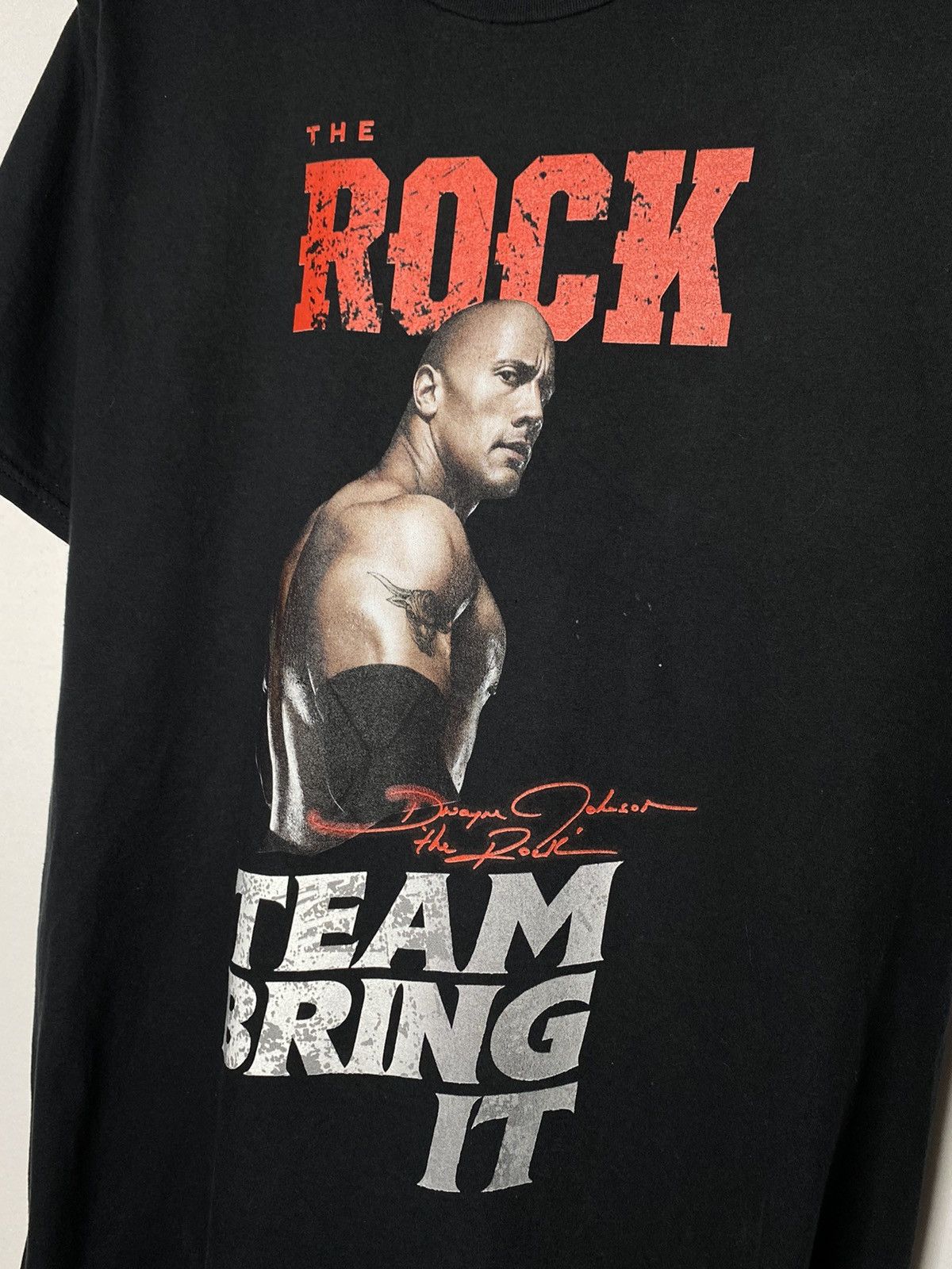 Vintage × WWE × WWF Vintage WWE The Rock Team Bring It T-Shirt Short Sleeve Size US L / EU 52-54 / 3 - 3 Thumbnail
