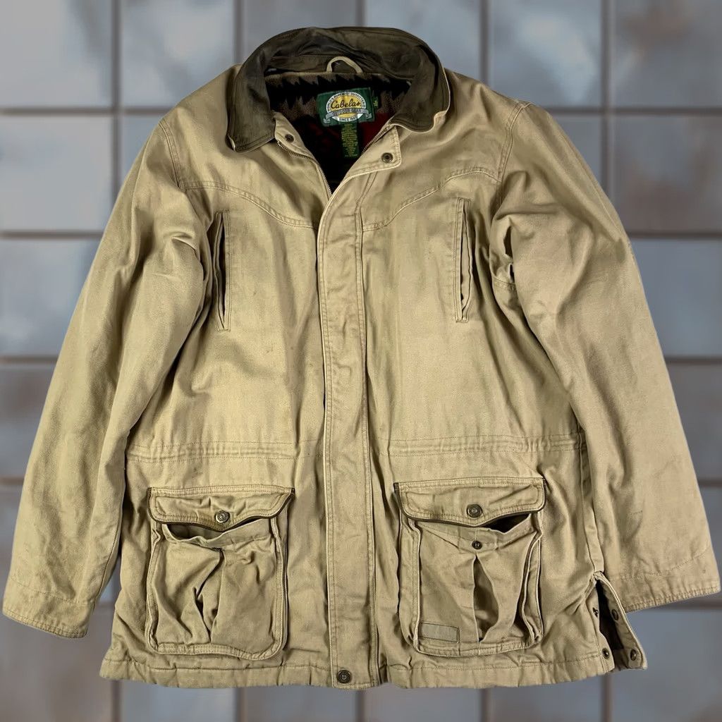 Vintage VINTAGE Cabela's Jacket Mens XL Tall Aztec Lined Fleece Hunting Outdoors Canvas Jacket Size US XL / EU 56 / 4 - 1 Thumbnail