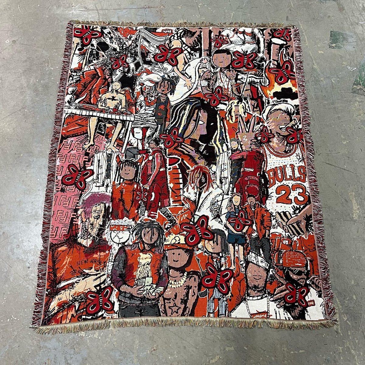 image of Kodone Red Collage Blanket, Men's