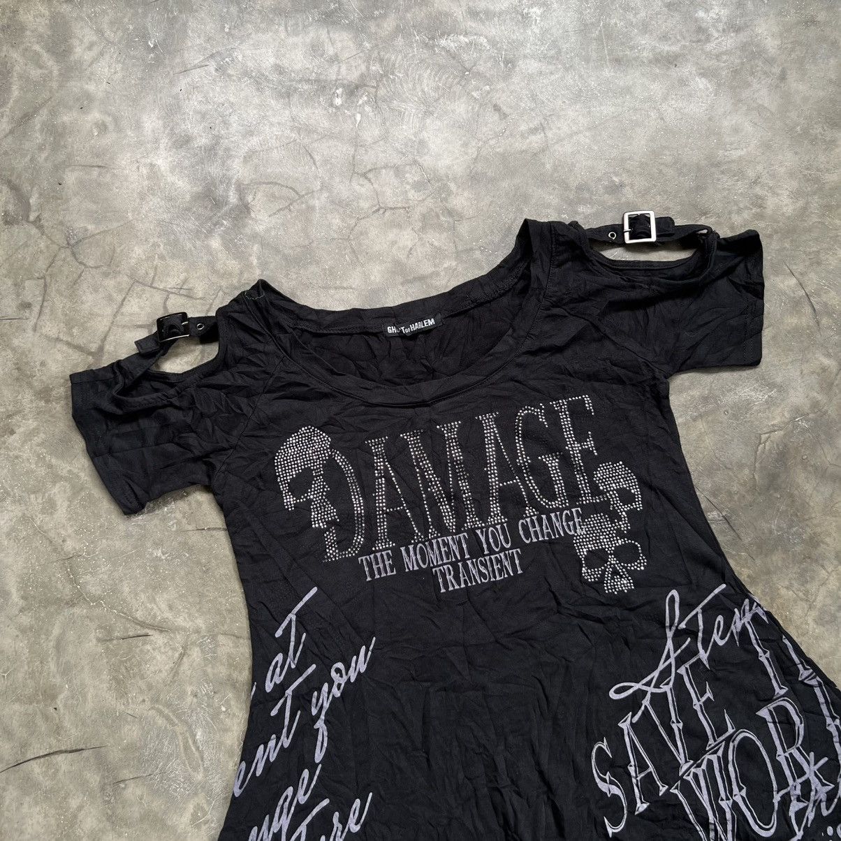 If Six Was Nine 2000s Ghost Of Harlem Damage Vkei Style Poem Skull Shirt Size ONE SIZE - 3 Thumbnail