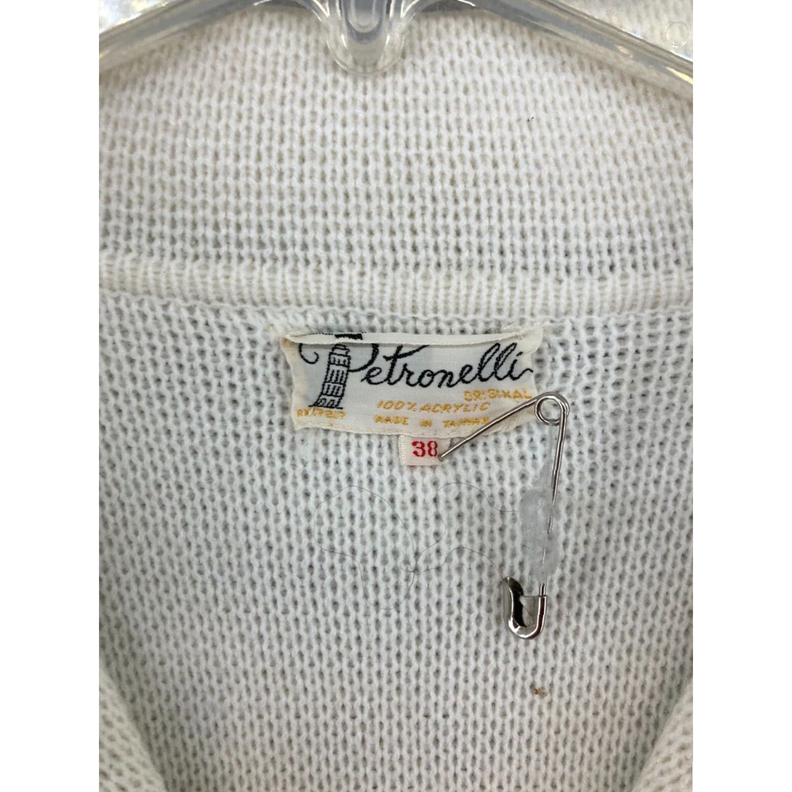 Vintage VINTAGE Petronelli Cardigan Womens 38 White Pockets Duster 80s 70s Classic Knit Cardigan Womens Size XS / US 0-2 / IT 36-38 - 6 Thumbnail