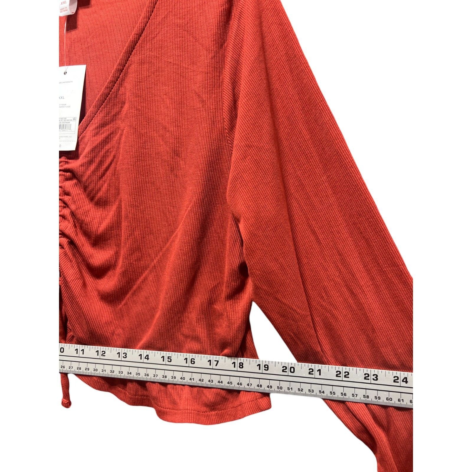 Other Isabel Maternity- Women's Long Sleeve Ruched Ruffle Crop Top Size XXL / US 16-18 / IT 52-54 - 4 Thumbnail