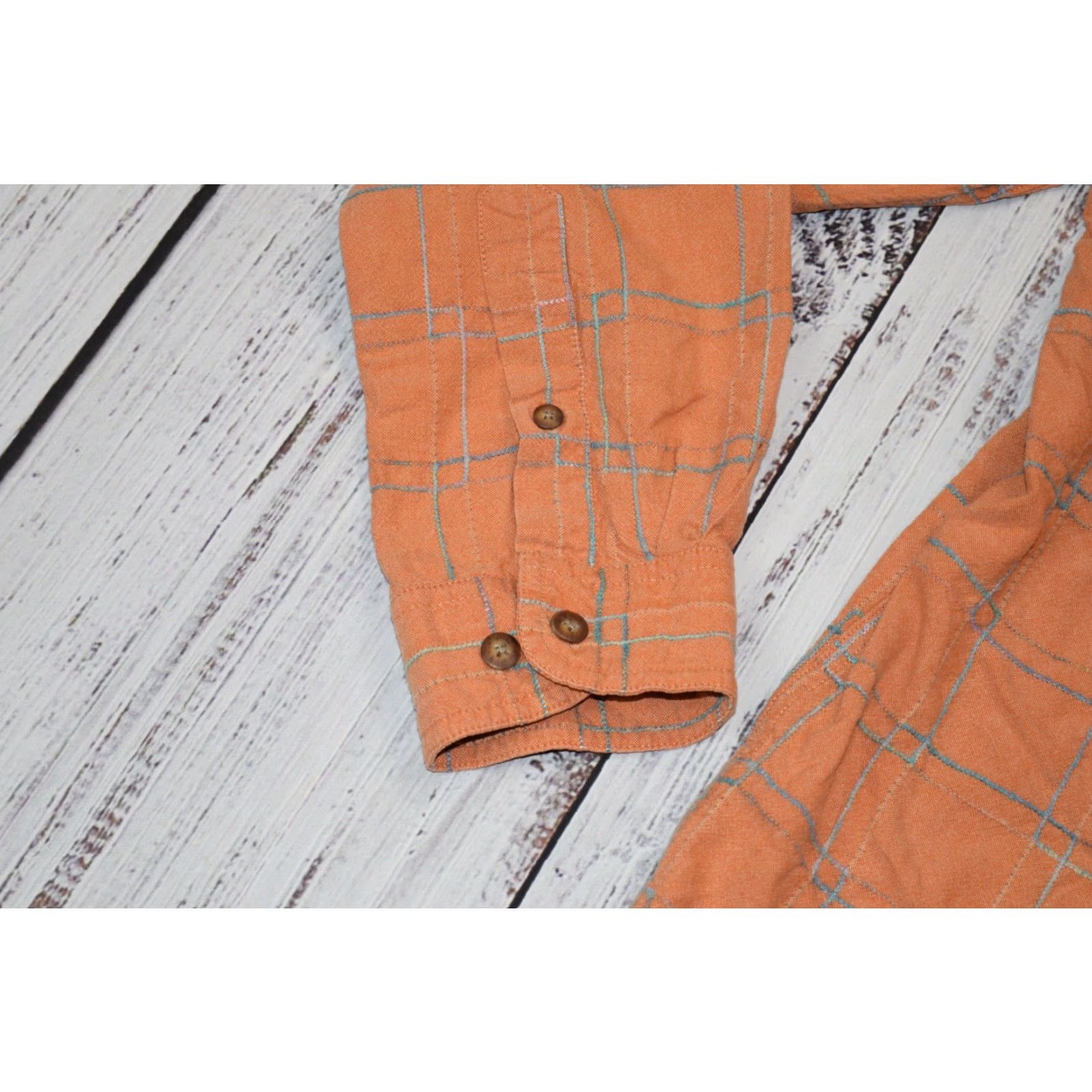 The Territory Ahead The Territory Ahead Shirt Mens Large Orange Windowpane Geo Plaid L/S Button-Down Size US L / EU 52-54 / 3 - 3 Thumbnail