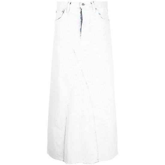 スカート MAISON MARGIELA Women Mid Skirts S30561 SI0MA0003 967 WHITE Maison Margiela Denim Skirt (White Paint) – CNCPTS
