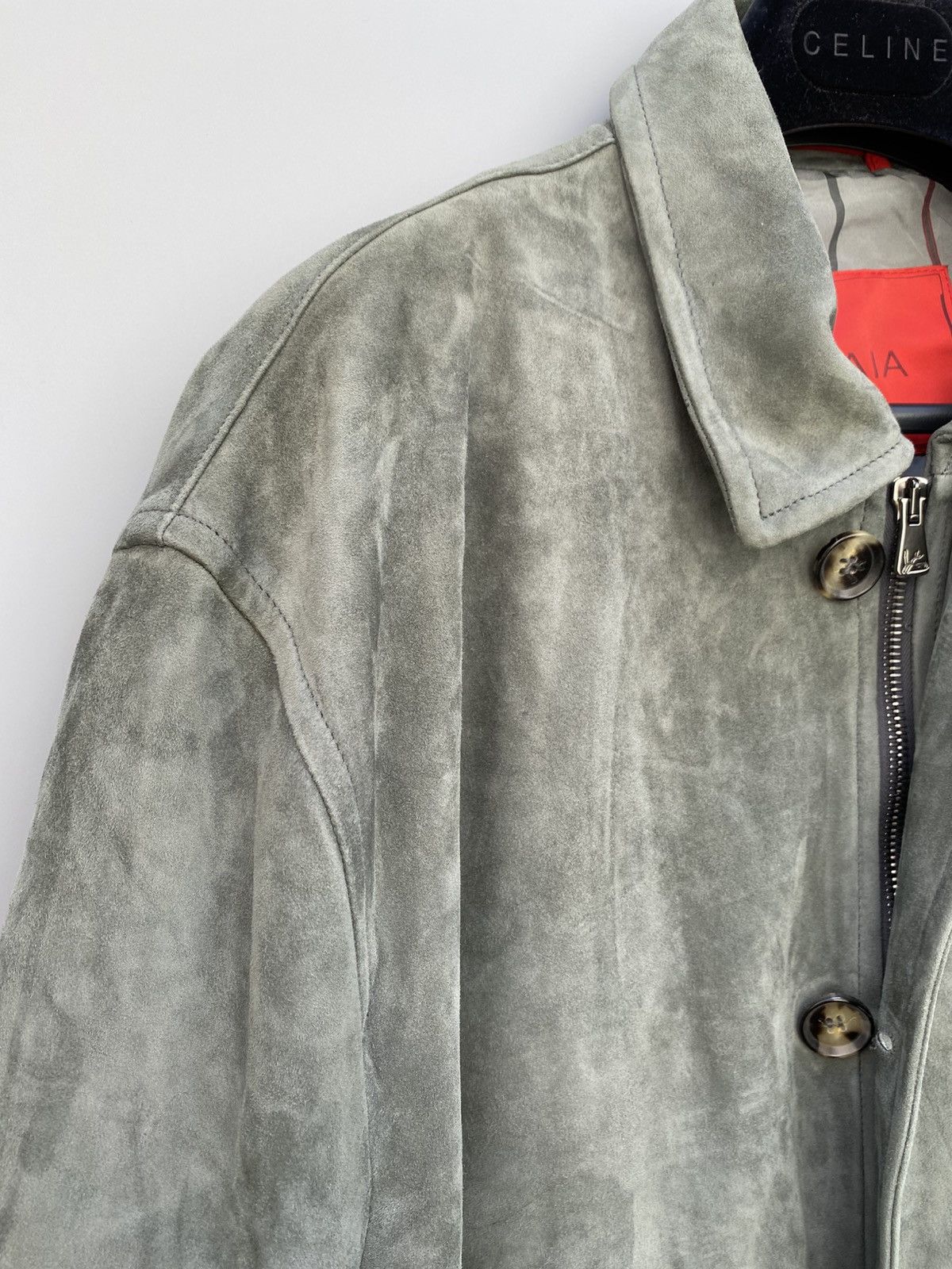 Isaia S/S 2017- Isaia- Aqualeather- Suede Leather Bomber Jacket Size US L / EU 52-54 / 3 - 3 Thumbnail